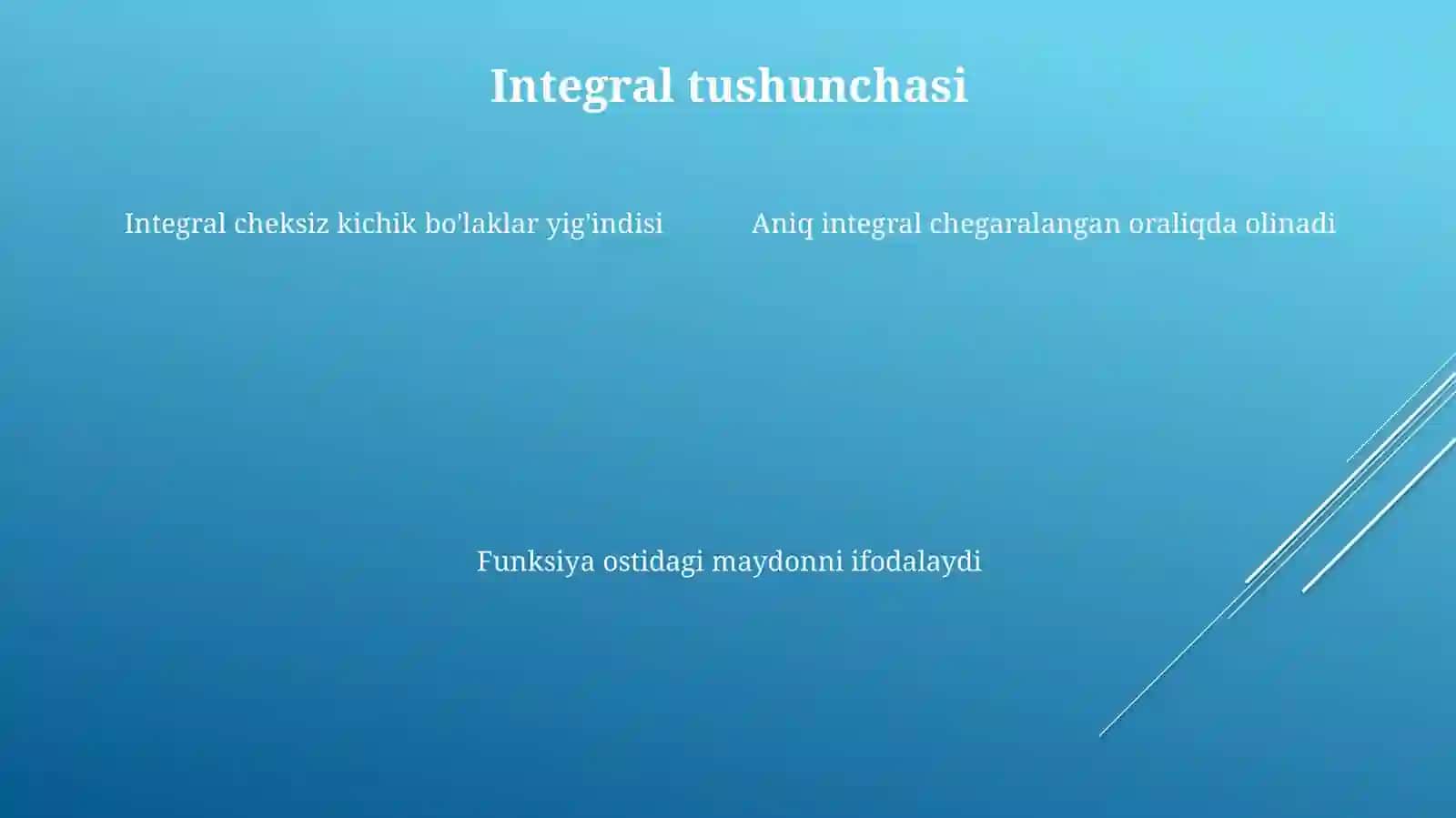 Aniq integral tarifi Nyuton Leymis formulasi 4