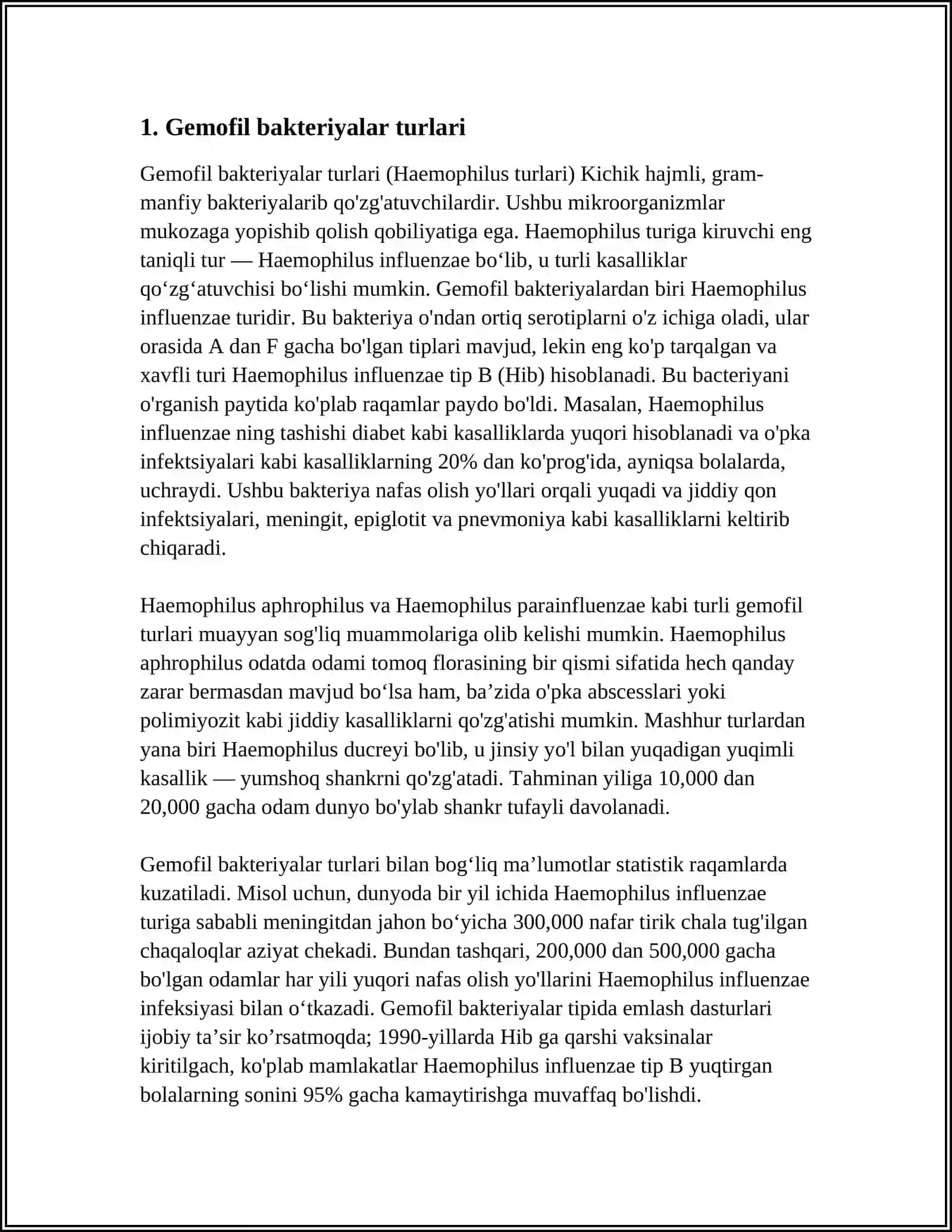 Gemofil bakteriyalarni (influenza tayoqchasi, yumshoq shankr diagnostikasi, qo'zg'atchisi) amaliyotdagi ahamiyati 4