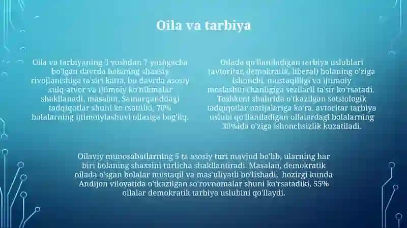 Xarakter shakllanishiga ta'sir etuvchi omillar 4