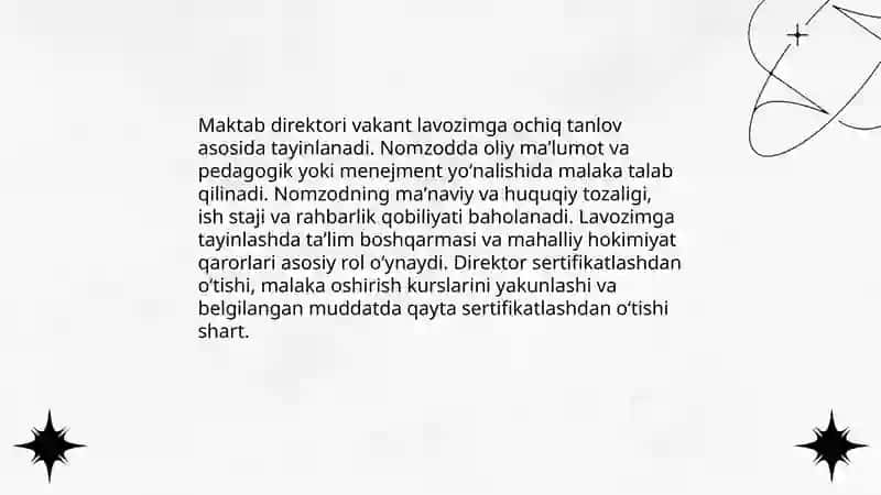 Maktabni boshqarish va unga rahbarlik qilishning qonun-qoidalari 4