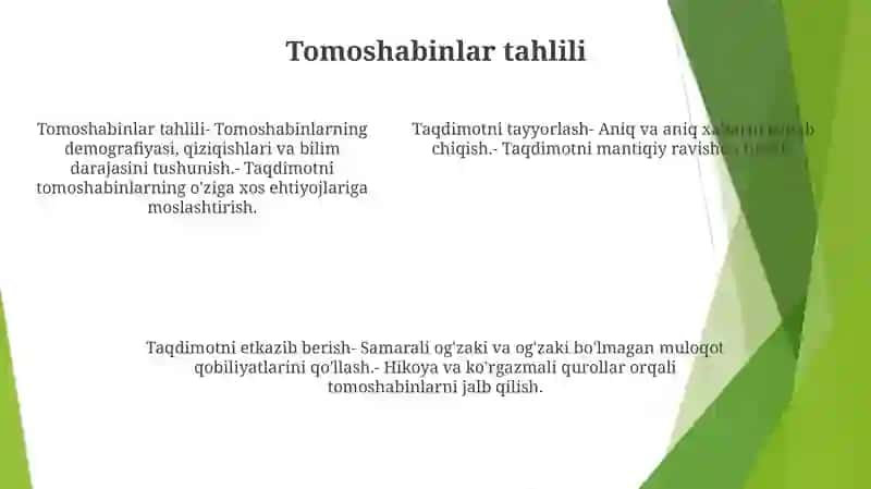 Taqdimot Tayyorlash Va Taqdim Etish Usul Va Vositalari 4