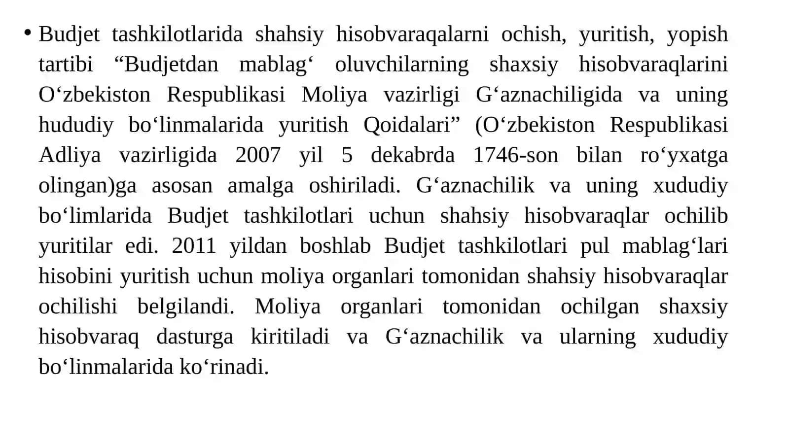 Budjet tashkilotlarida kassa operatsiyalari hisobining maqsadi va vazifalar 4