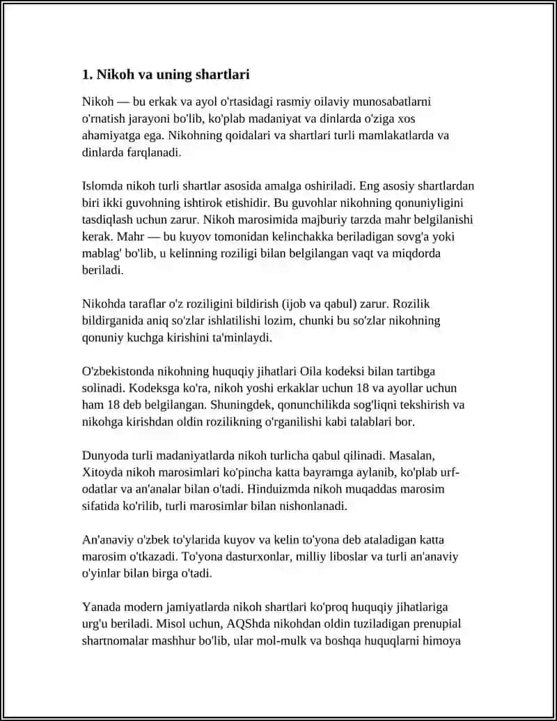 O‘ZBEKISTON MUSULMONLARI IDORASI FATVO MARKAZINING OILA MUNOSABATLARIGA DOIR FATVOLARI 4