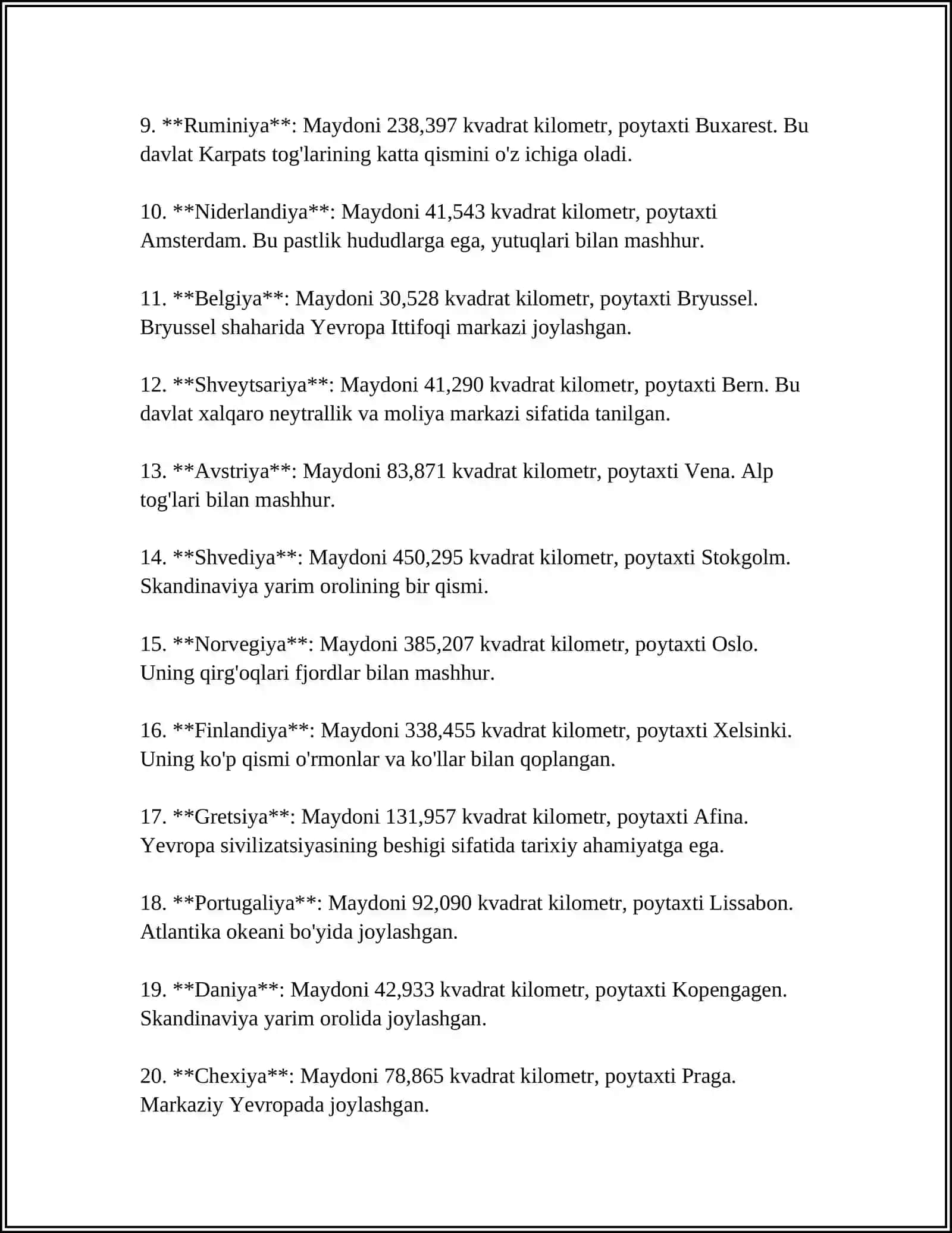YEVROPA DAVLATLARI 4