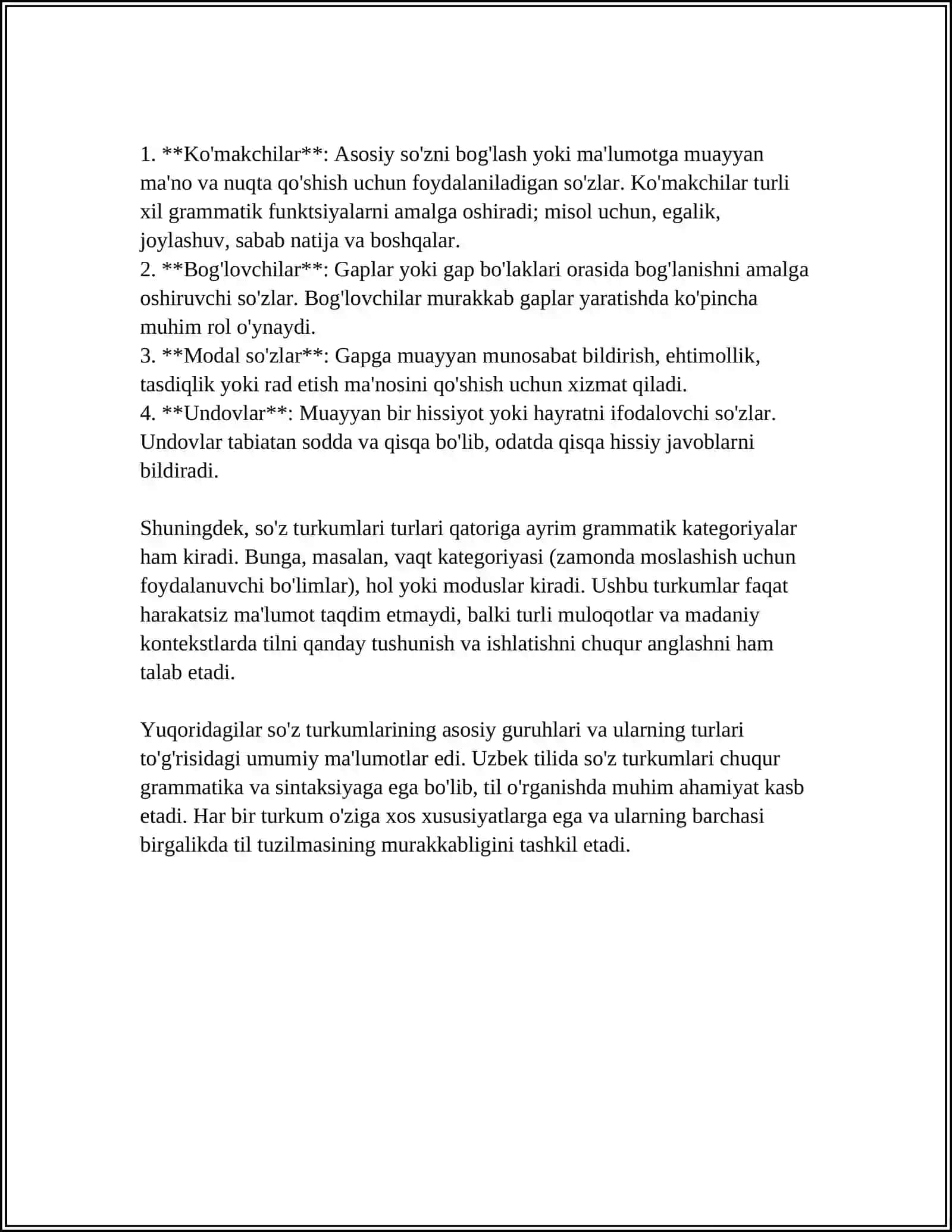 SO'Z TURKUMLARINI O'RGANISHGA OID ADABIYOTLAR RO'YXATINI TUZISH 4