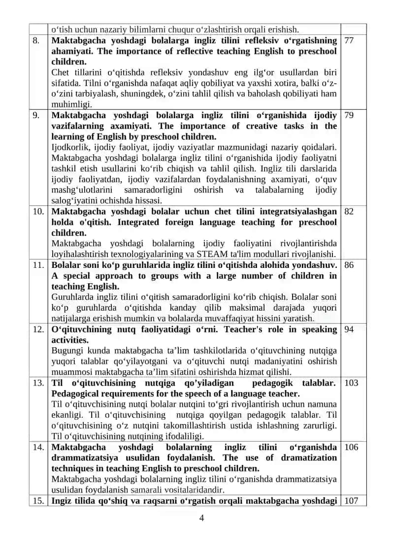 Maktabgacha ta’limda chet tillarini o‘qitish metodikasi 4