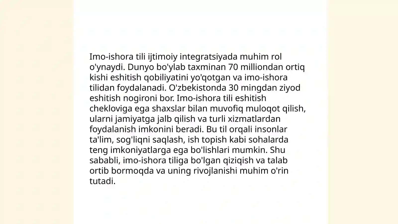 O'zbek imo-ishora tili va brayl alifbosini rivojlantirish bo'yicha 4