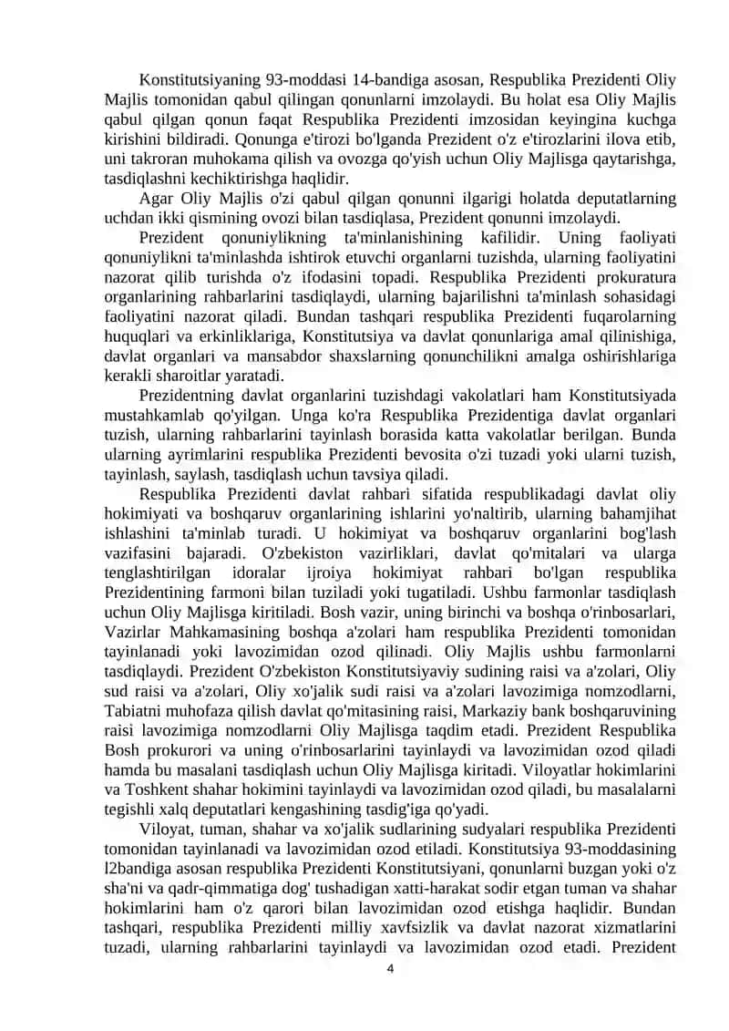 Ijro etuvchi hokimiyatning huquqiy asoslari 4