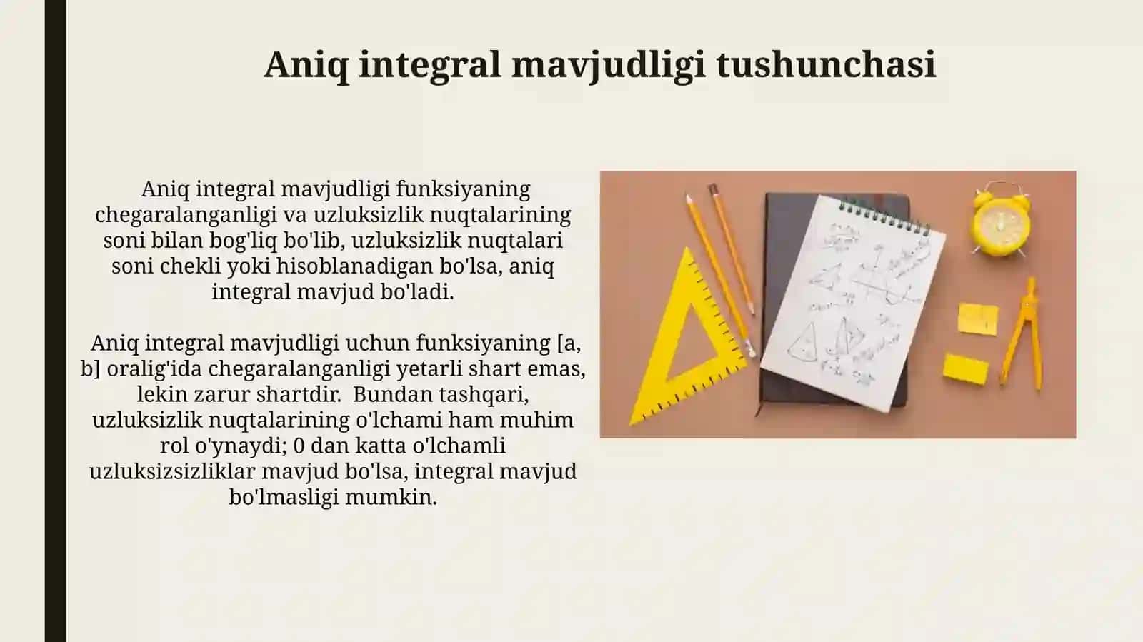 Integrallanuvchi funksiyalar klassi 4