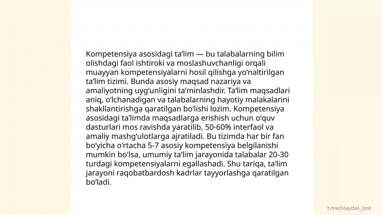 Oʻquvchilarda kompetensiyani shakllantirish tamoyillari 4
