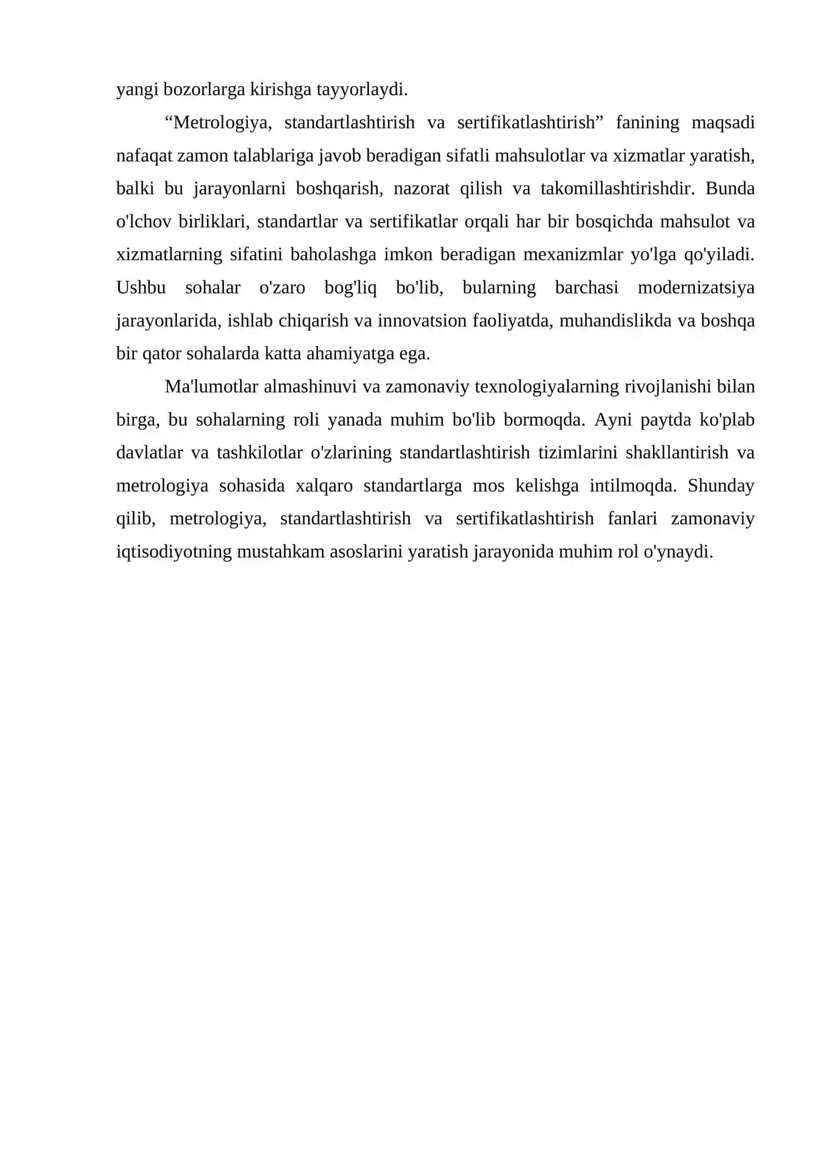 METROLOGIYA, STANDARTLASHTIRISH VA SERTIFIKATLASHTIRISH 4