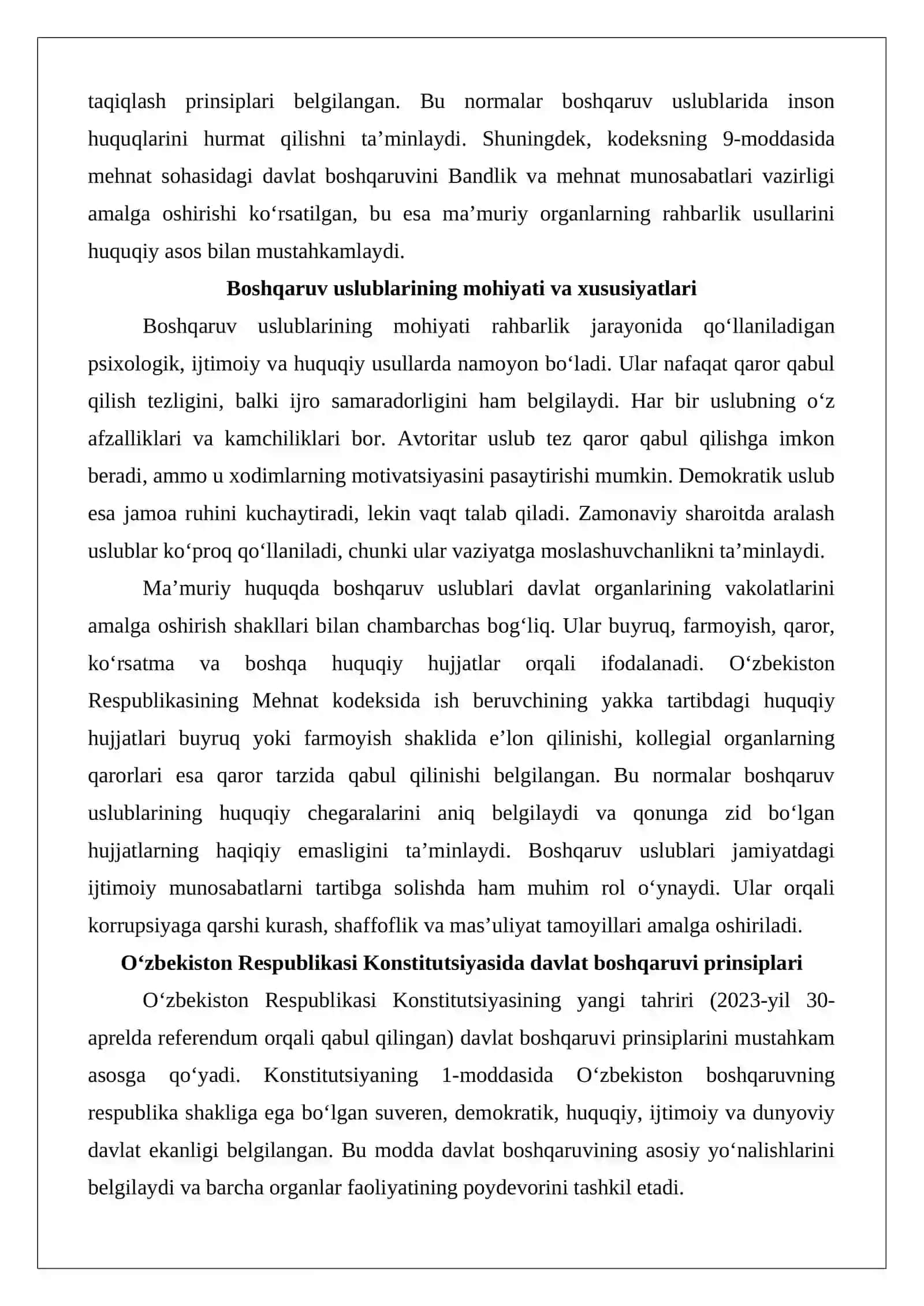 Davlat boshqaruvi organlari faoliyatida boshqaruv uslublari 4