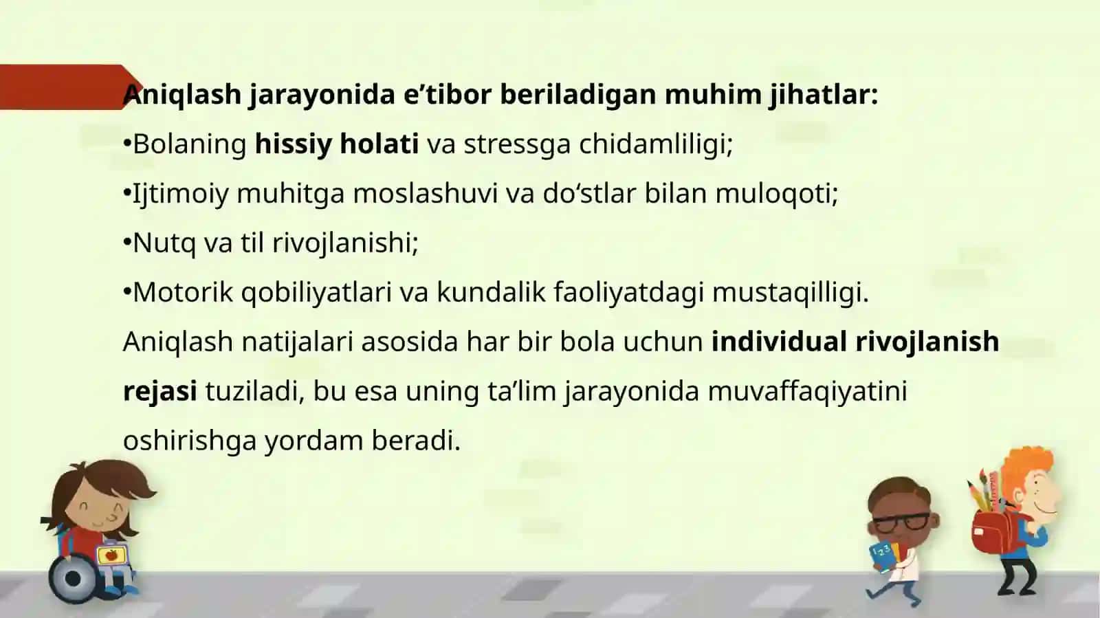 Yordamga muhtoj bolalarni aniqlash va individual ehtiyojlarini baholash 4