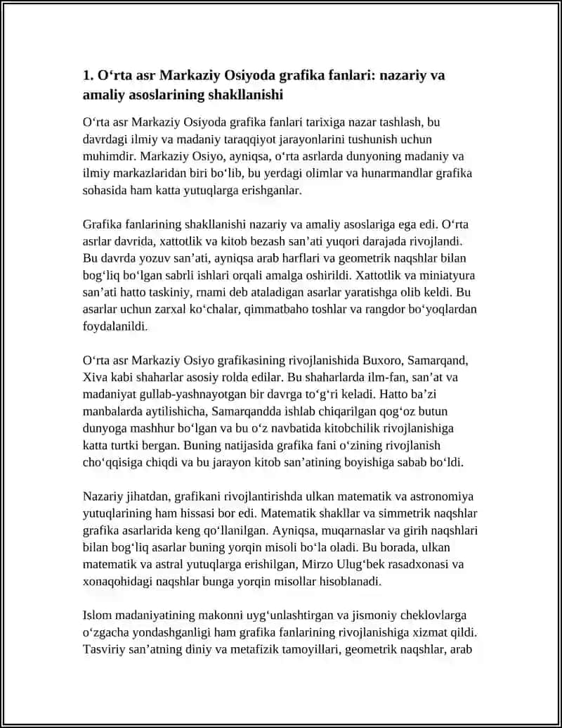 Oʻrta asr Markaziy Osiyoda grafika fanlari 4
