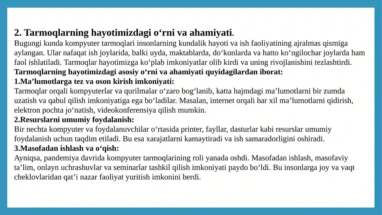 Kompyuter tarmoqlari va ulardan foydalanish 4