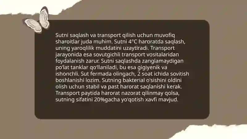 Sut va sut mahsulotlarini ishlab chiqarish 4