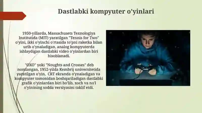 Internet va kompyuter o’yinlarini paydo bolishi 4