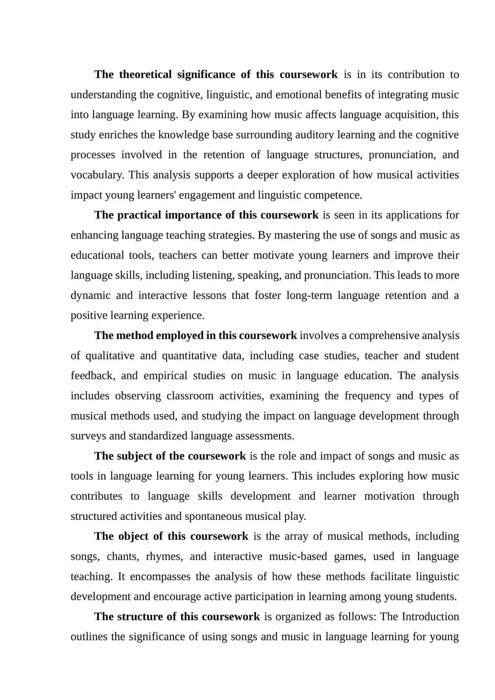 THEME: THE EFFECTIVENESS OF USING SONGS AND MUSIC IN FOSTERING THE MOTIVATION AND LANGUAGE DEVELOPMENT OF YOUNG LEARNERS 4