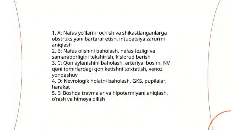 Shikastlangan o'choqlarda birinchi tibbiy yordamni va shifokor yordamini tashkil qilish 4