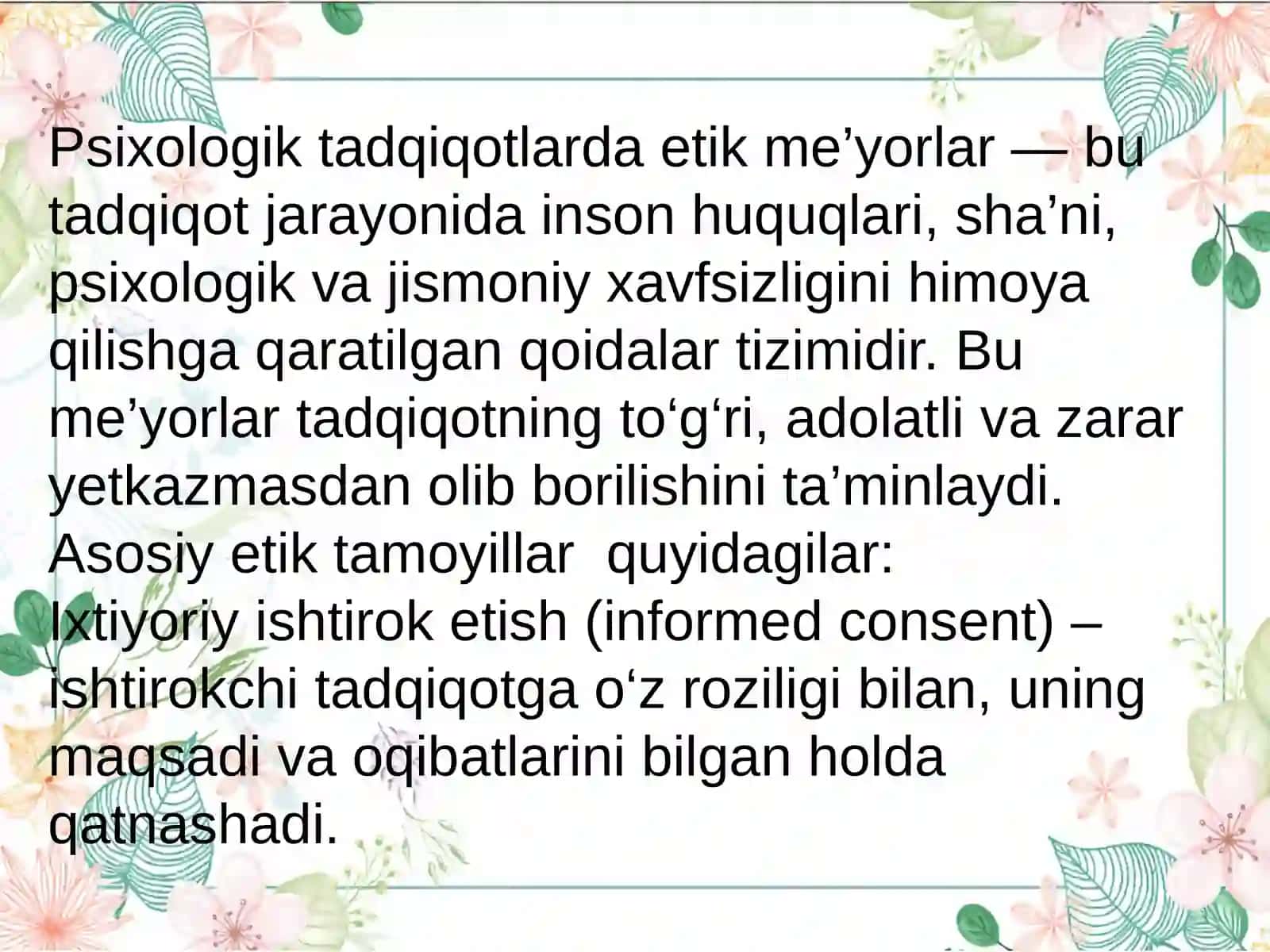 Psixologik Tadqiqotlarda Etik Me’yorlar va ularning ahamiyati 4