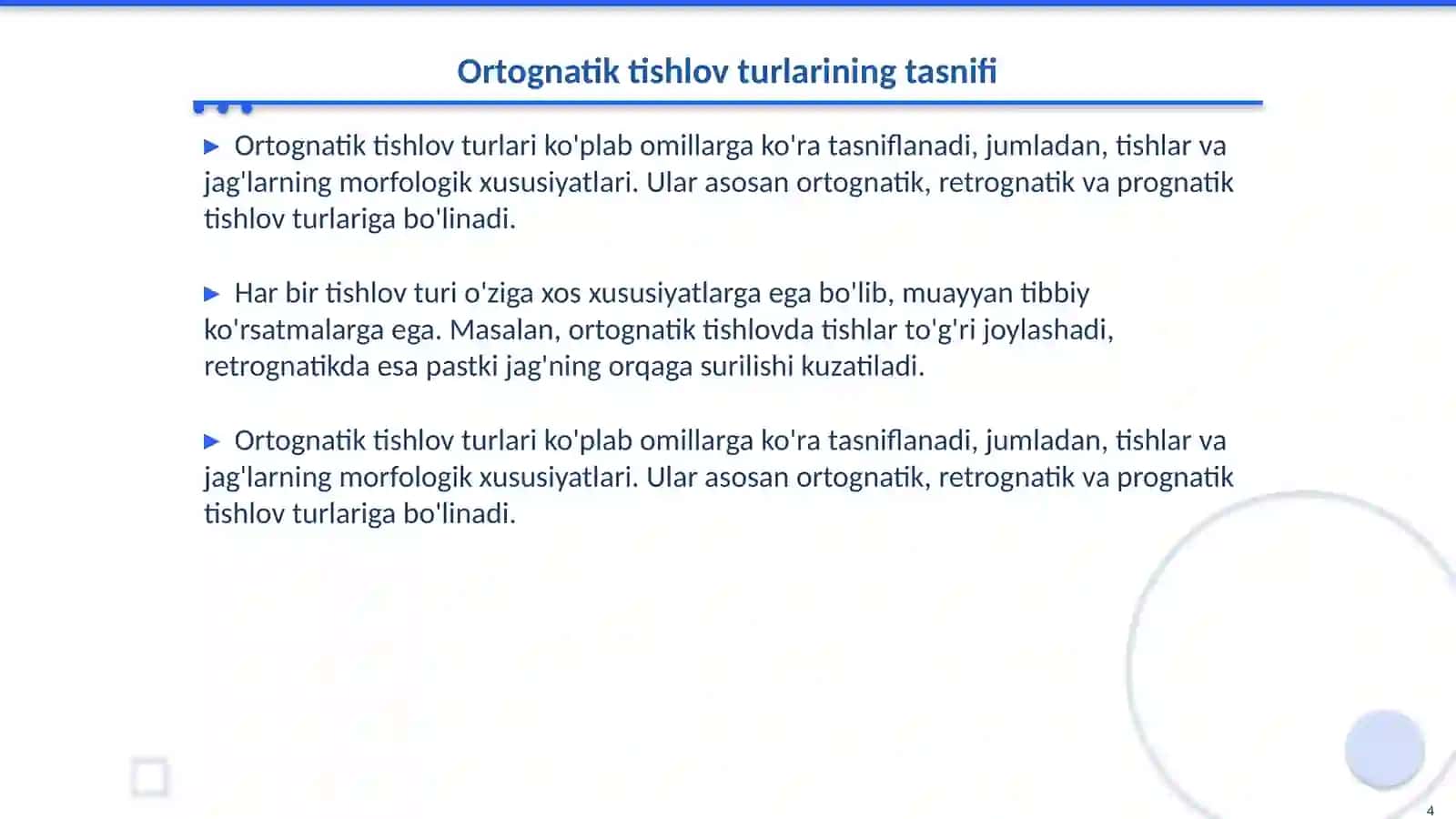 Ortognatik tishlov turlari 4