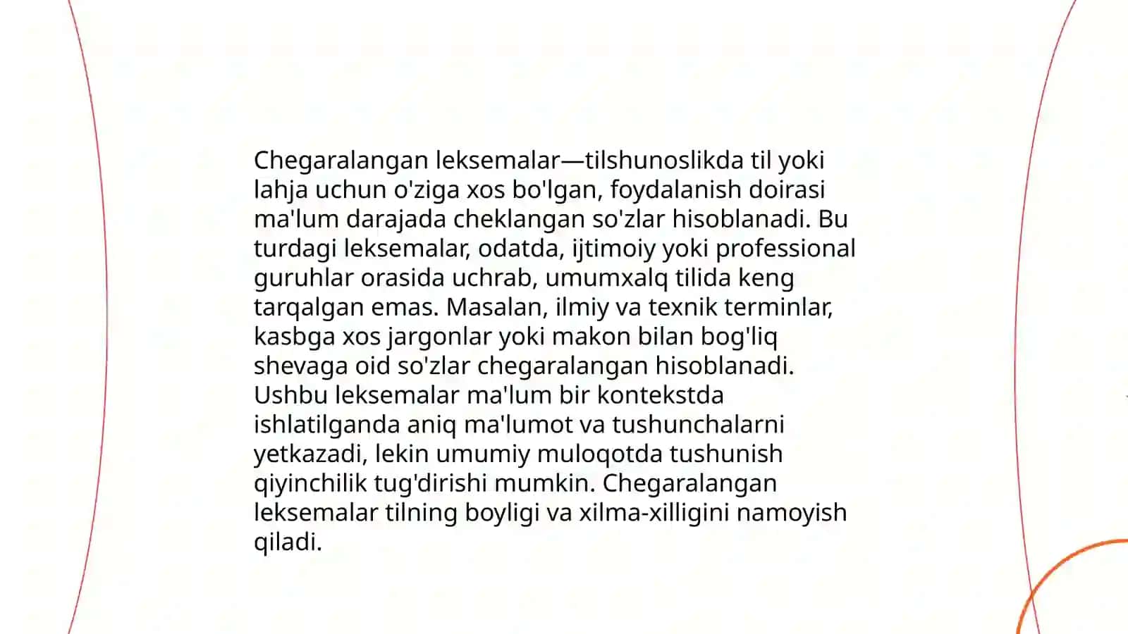 Ishlatish doirasi chegaralangan va chegaralanmagan leksemalar 4