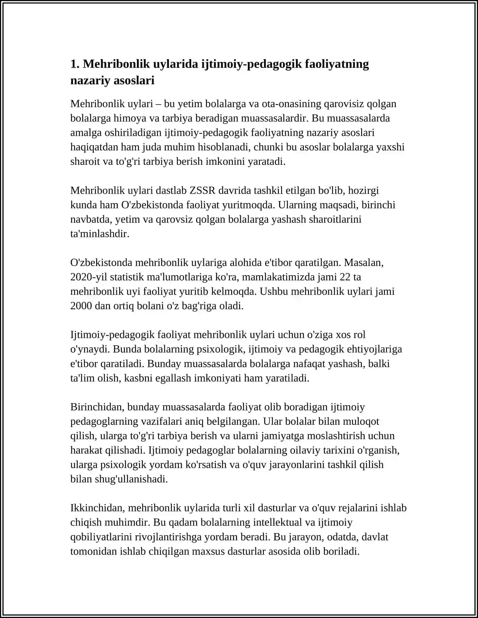 Mehribonlik uylarida ijtimoiy pedagogik faoliyatning nazariy asoslari 4