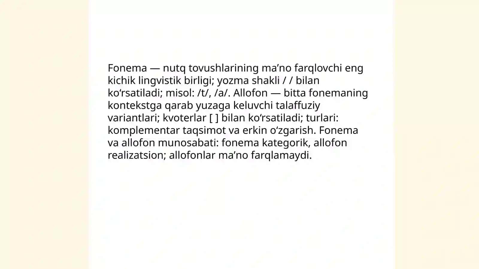 Fonetika va orfoepiya. tovushlarining Nutq tasnifi 4
