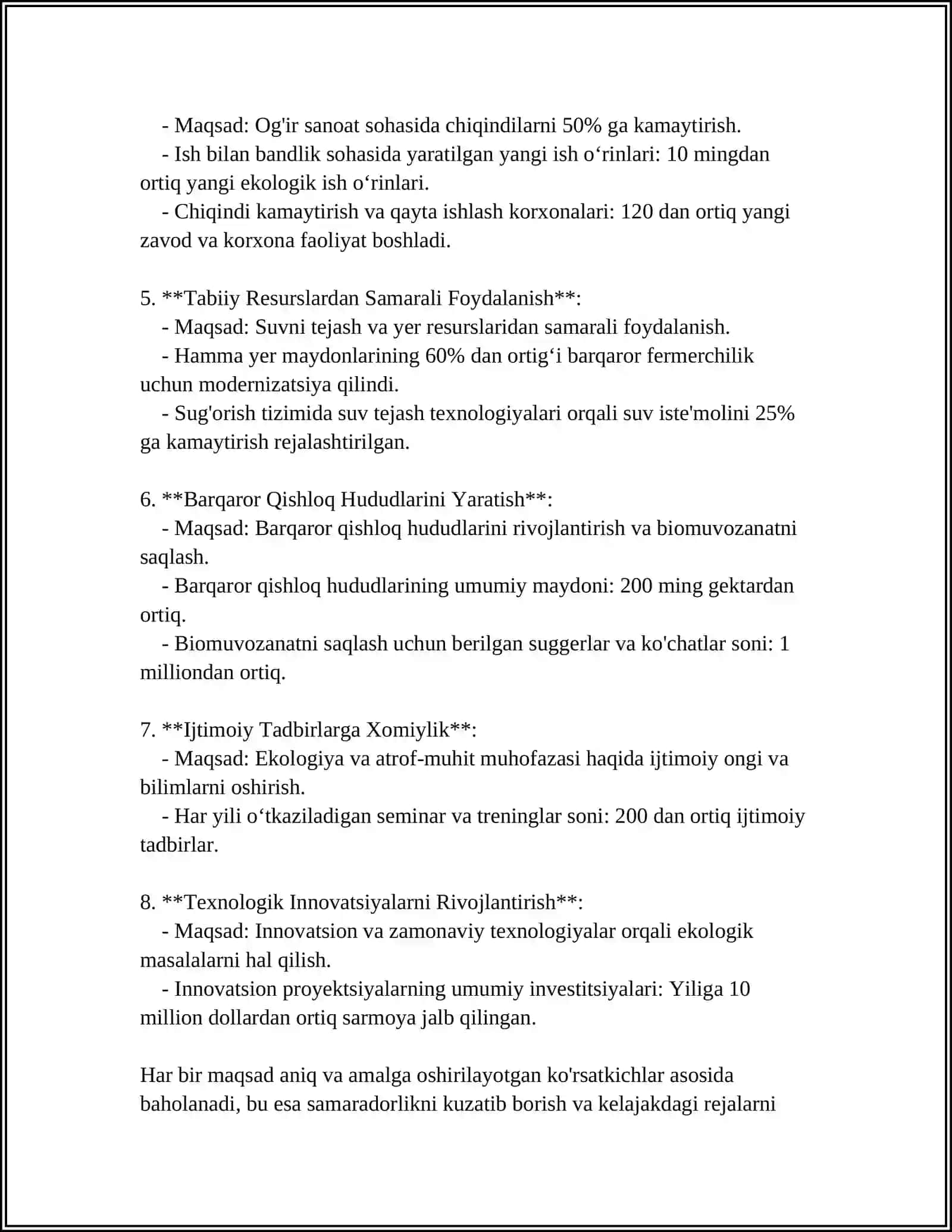 LEKO Loyiha Faoliyatining Maqsadlari 4