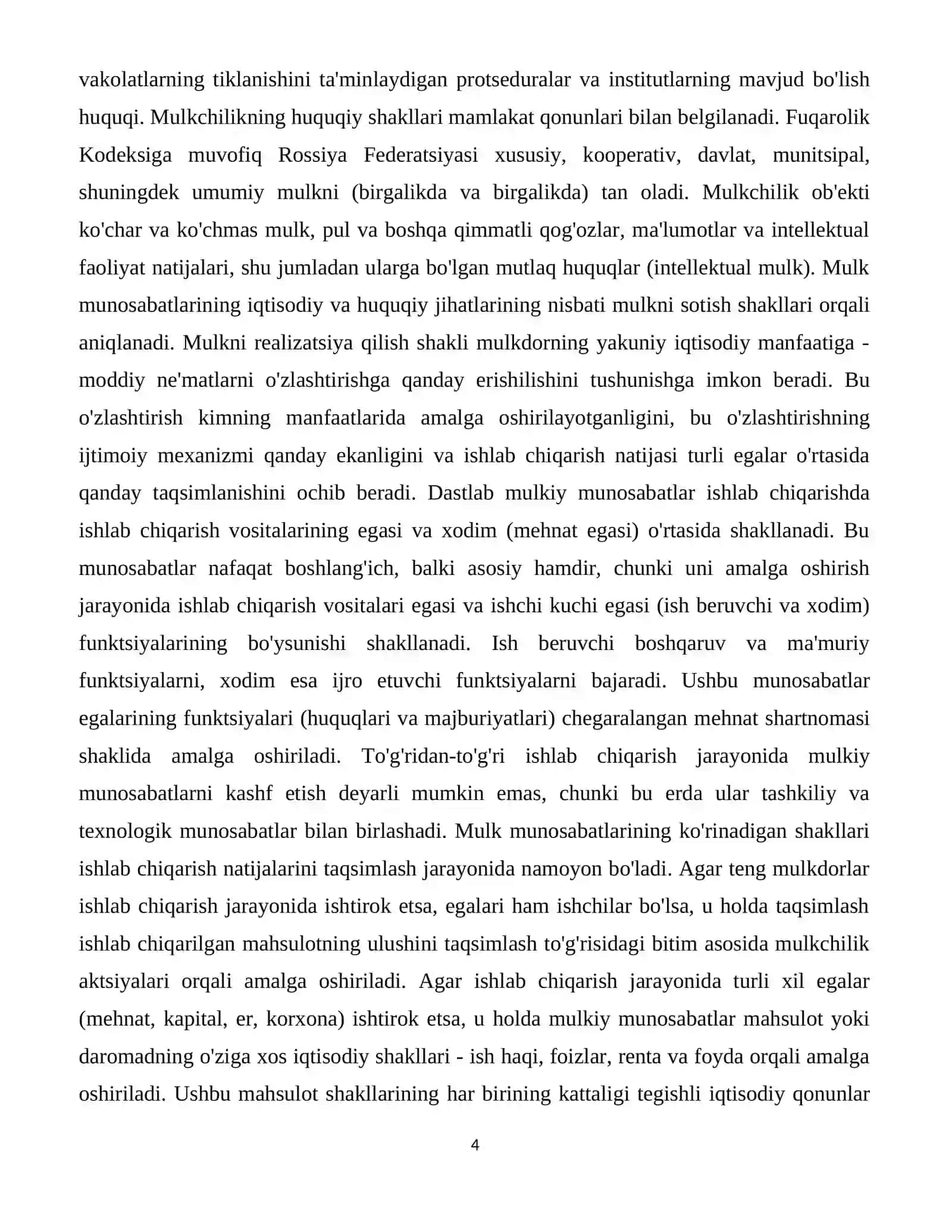 Мулк ва мулкчилик муносабатлари 4