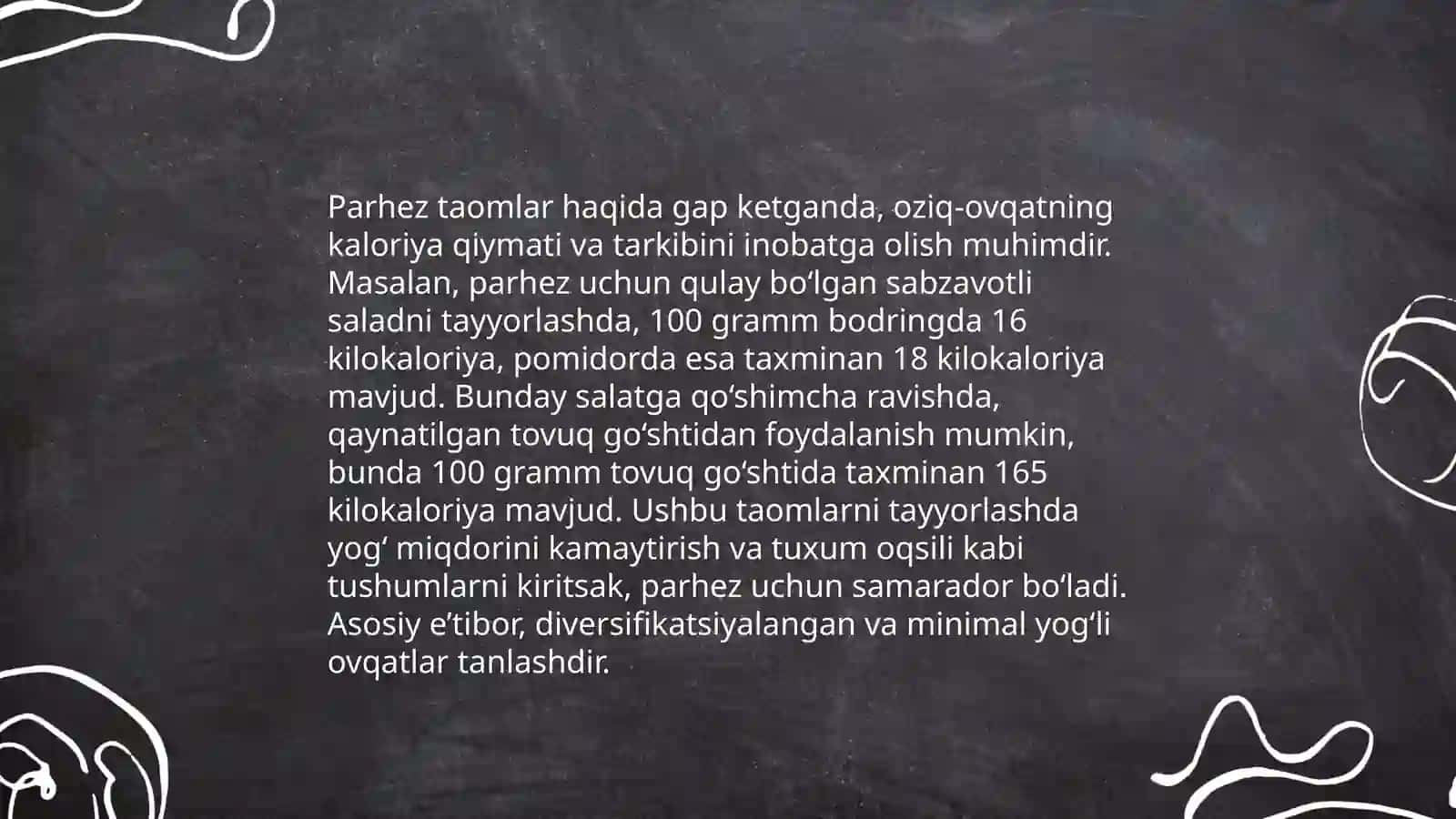 Parhez taomlar 4