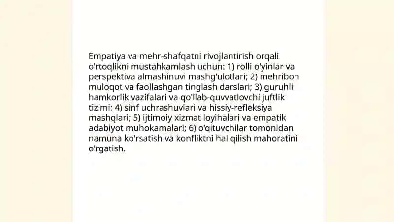 O'quvchilarni o'rtoqlik va do'stlik hissida tarbiyalash 4