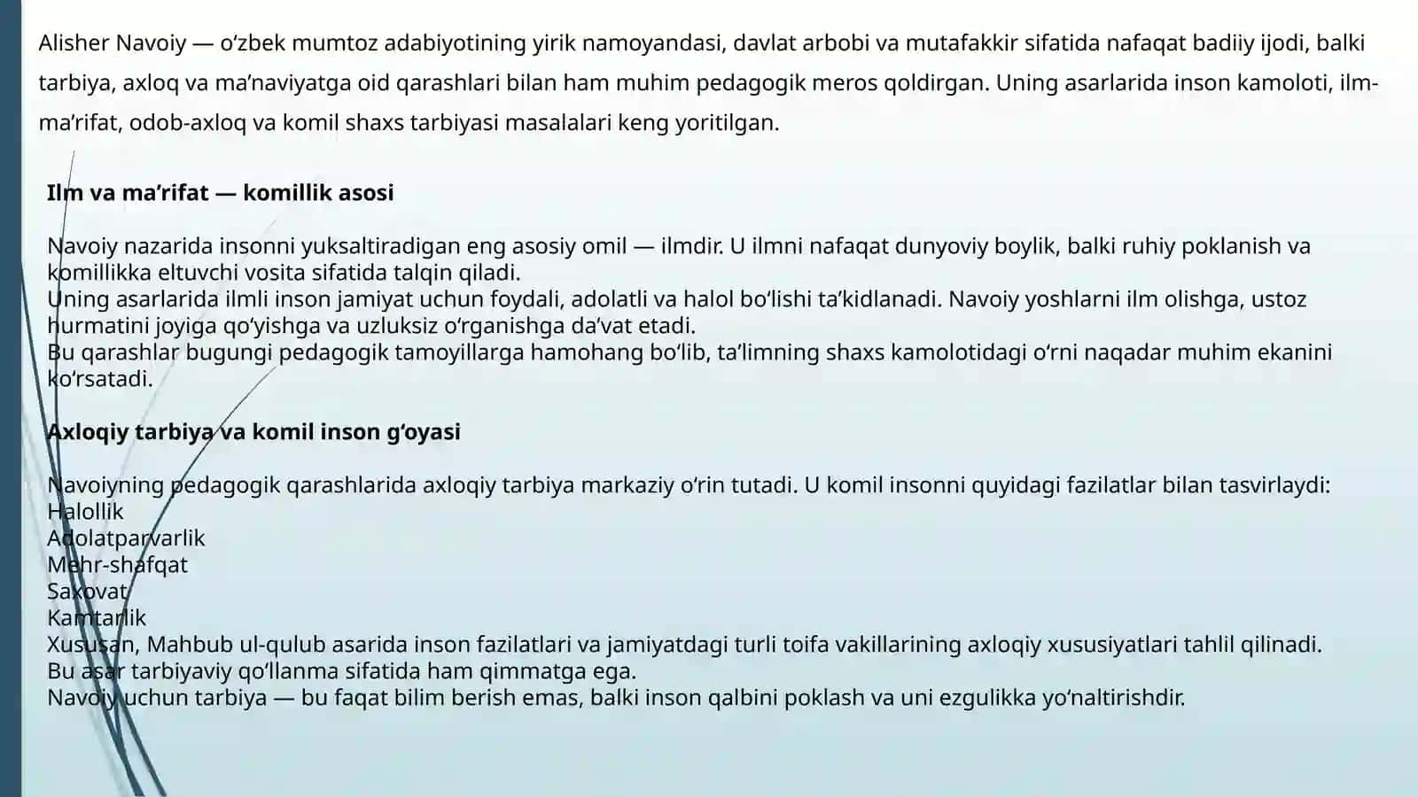 ALISHER NAVOIYNING PEDAGOGIK QARASHLARI 4