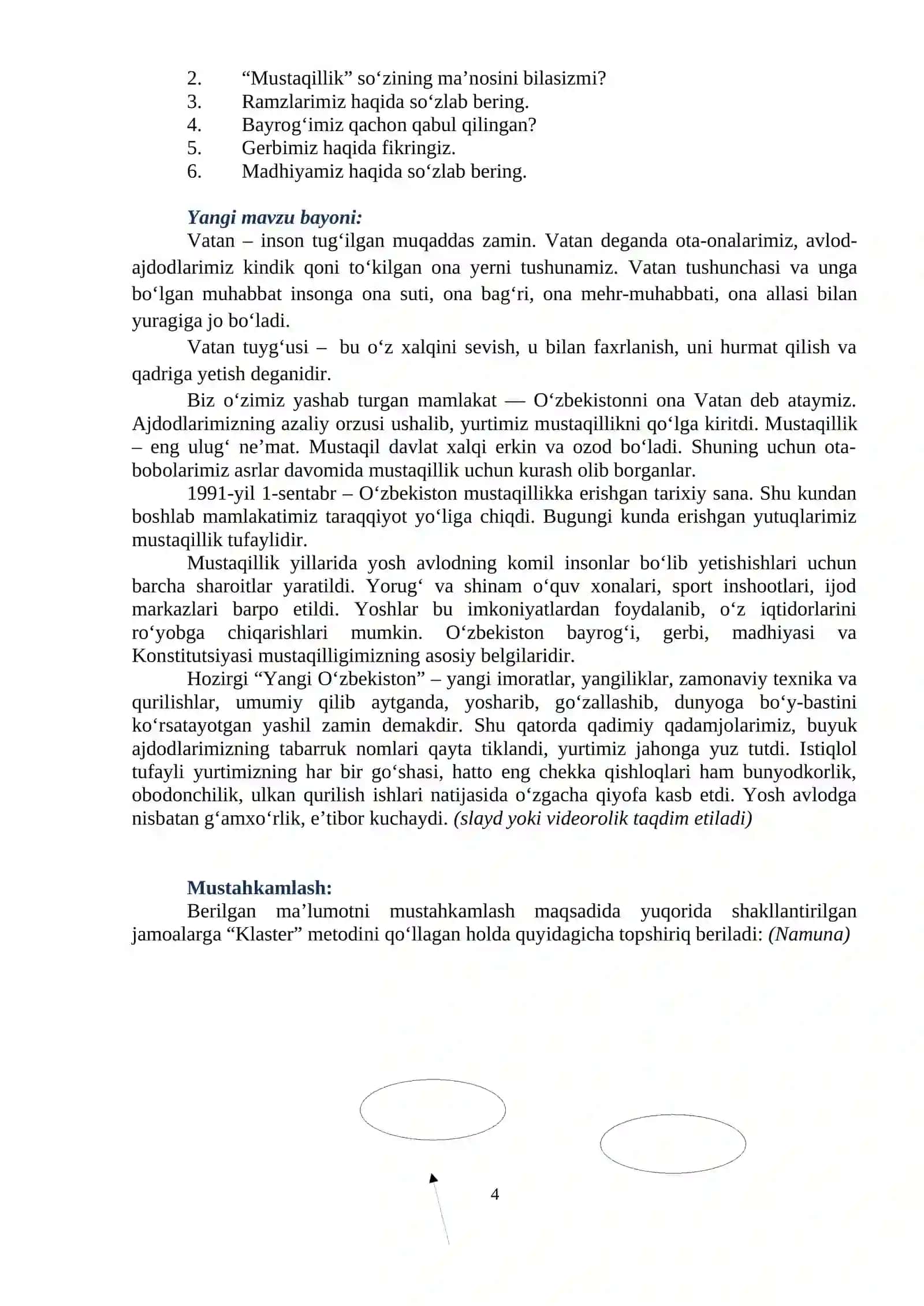 Mustaqillik Darsi Dars Ishlanmalari 4