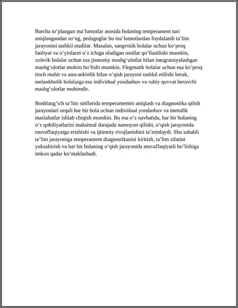 BOSHLANGʻICH TAʼLIM SINFLARIDA TEMPERAMENT TURLARINI SHAKLLANTIRISH 4