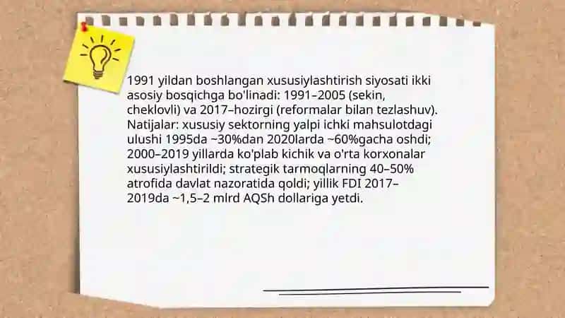 Bozor iqtisodiyotiga otish davri va O'zbekistondagi xususiyatlari 4