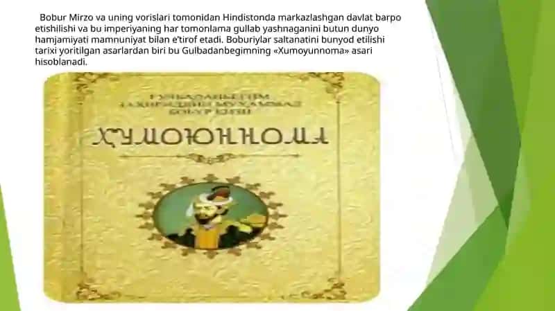 XUMOYUNNOMA BOBURIYLAR ILMIY MEROSINING NODIR GAVARI 4