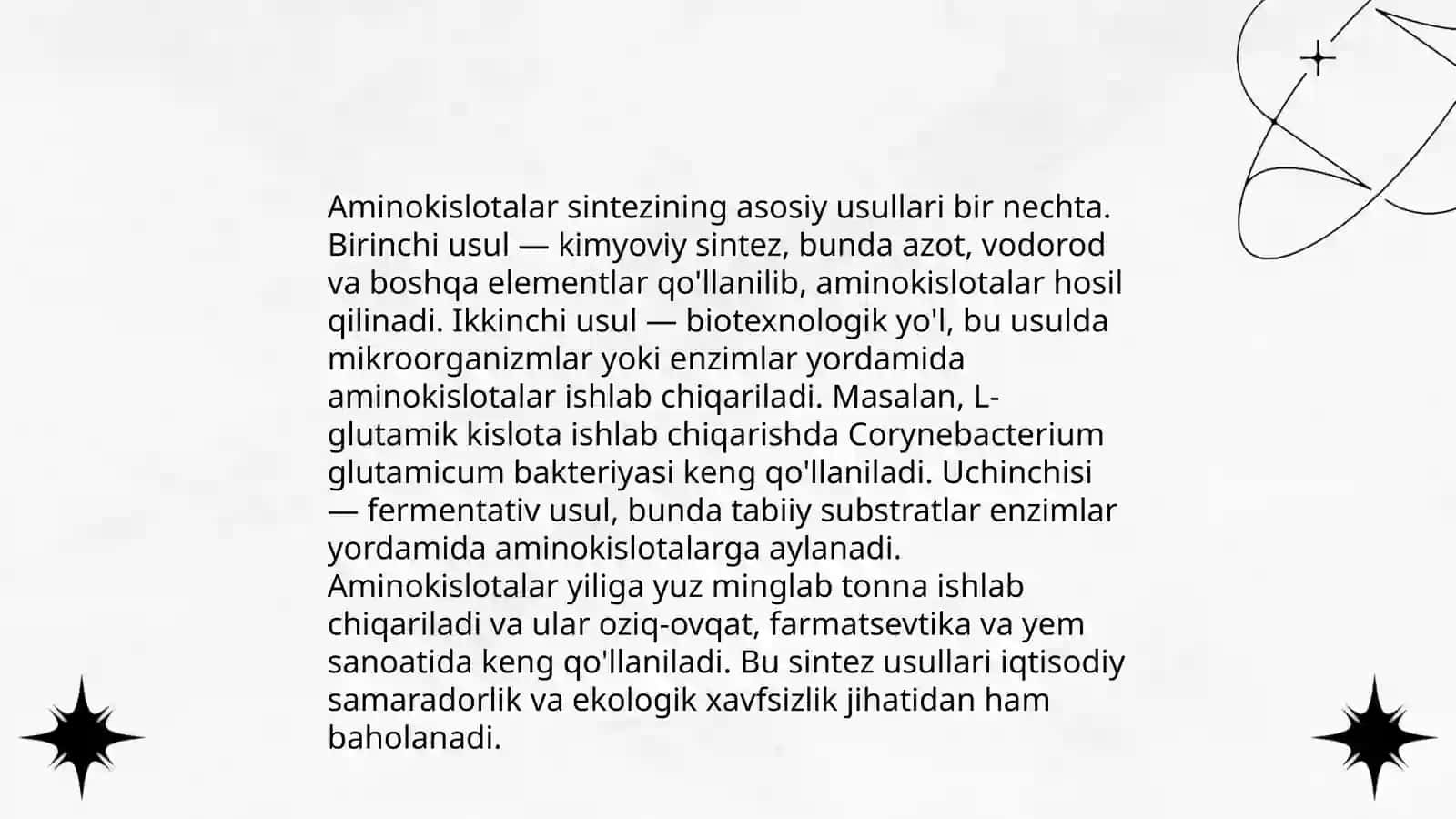 Aminokislotalar ishlab chiqarish 4