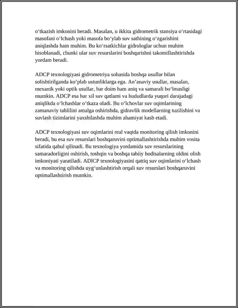 ZAMONAVIY GIDROMETRIYA ASBOBLARI VA ULARNING QOʻLLANILISHI 4