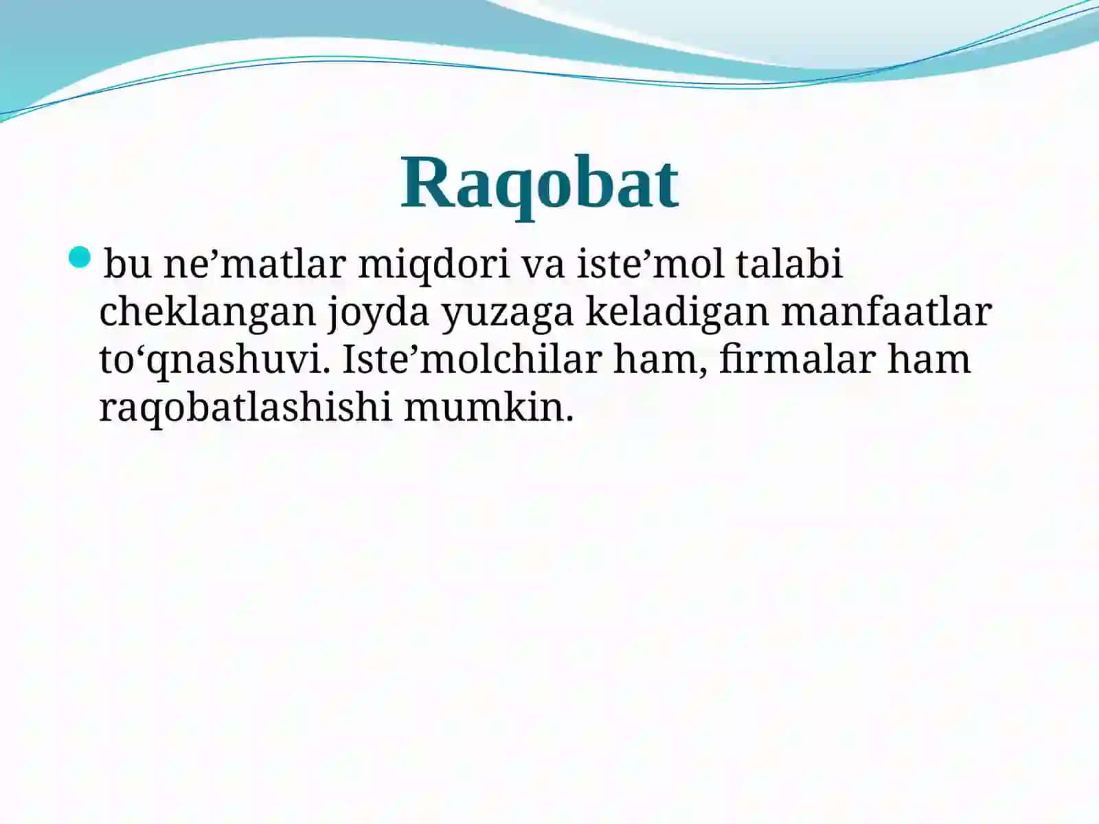 Bozor tuzilmasi mezonlari, monopoliya va mukammal raqobat 4