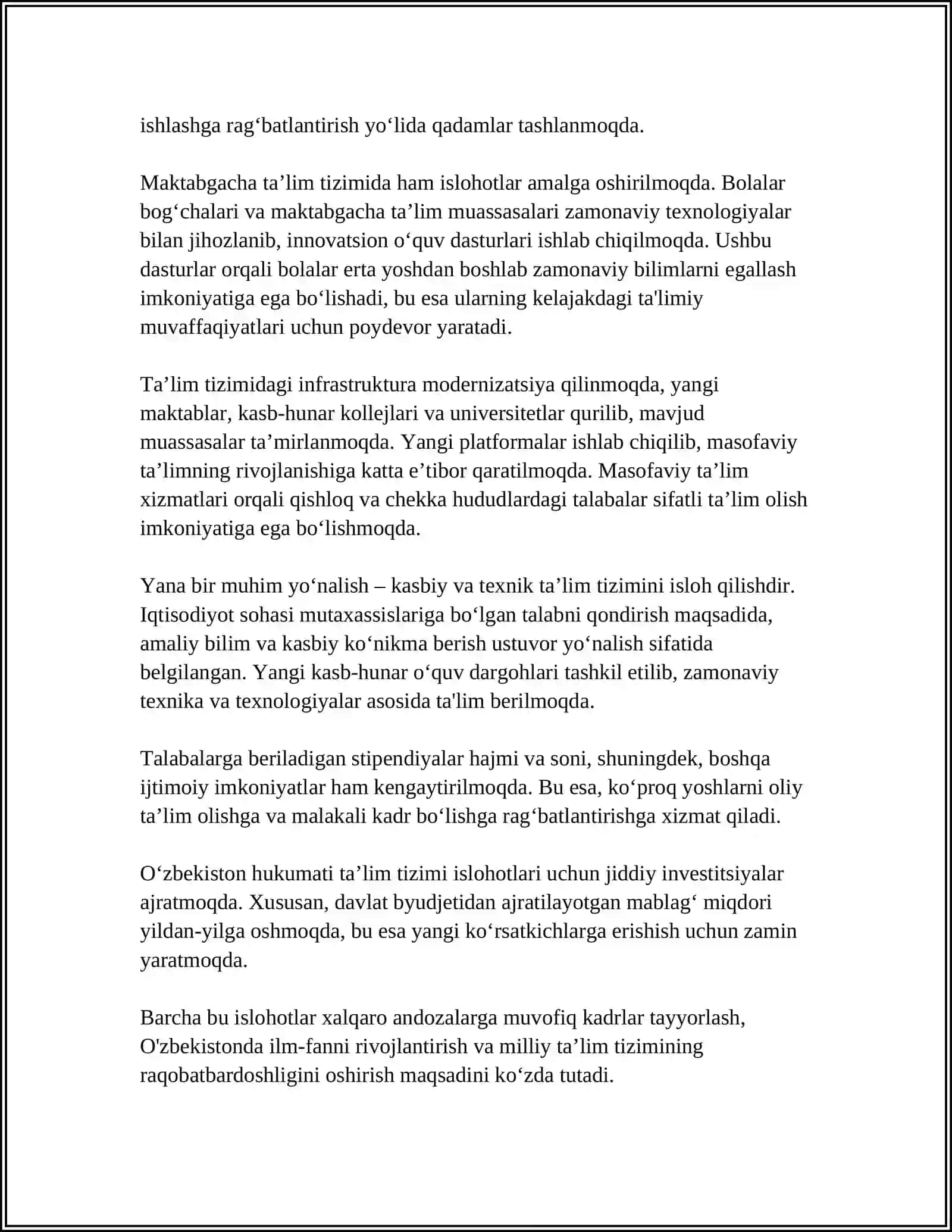 TALIM TIZIMI ISLOHATLARI VA KADRLAR TAYYORLASH 4