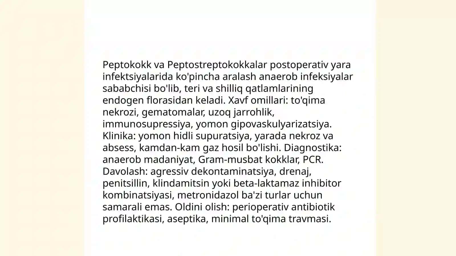 Shartli patogen anaeroblar (Peptokokklar, Peptostreptokokklar, Veillonellalar)ning ginekologik kasalliklardagi roli 4