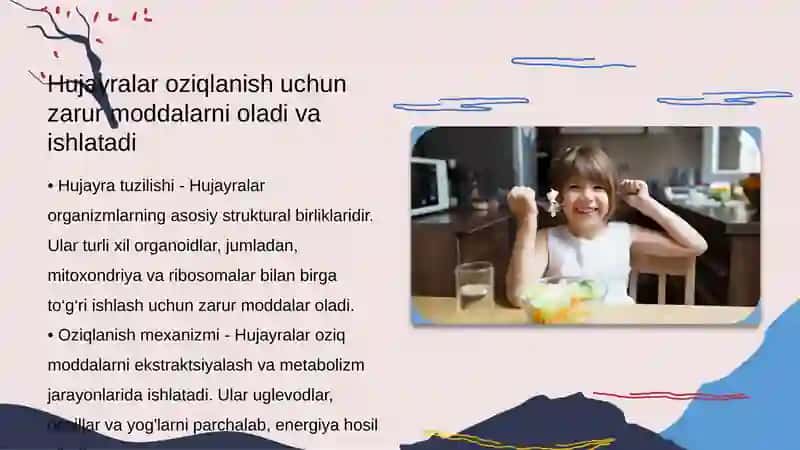 Tiriklik belgilari. Hujayraning oziqlanishi, rivojlanishi va ko’payishi 4