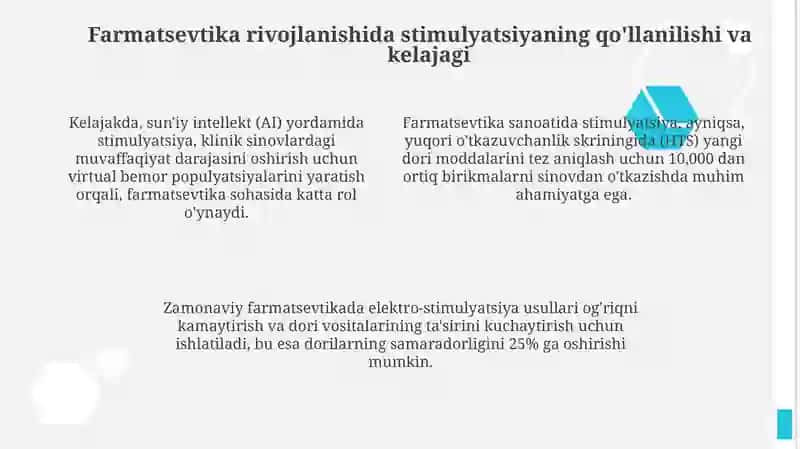 Farmatsevtikada stimulyatsiyani optimallashtirish strategiyalari 4
