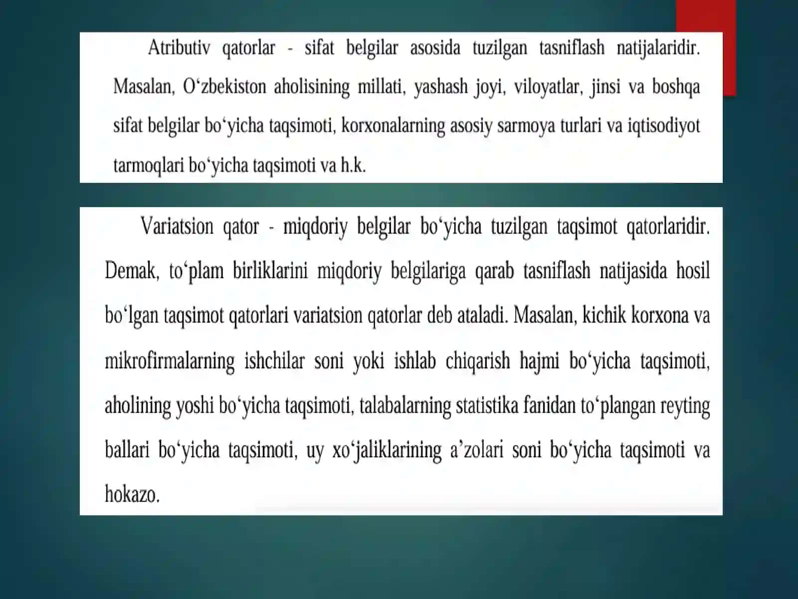 Nazariy taqsimotlar va ularning ommaviy-iqtisodiy jarayonlarni modellashtirish dagi tatbiqlari 4