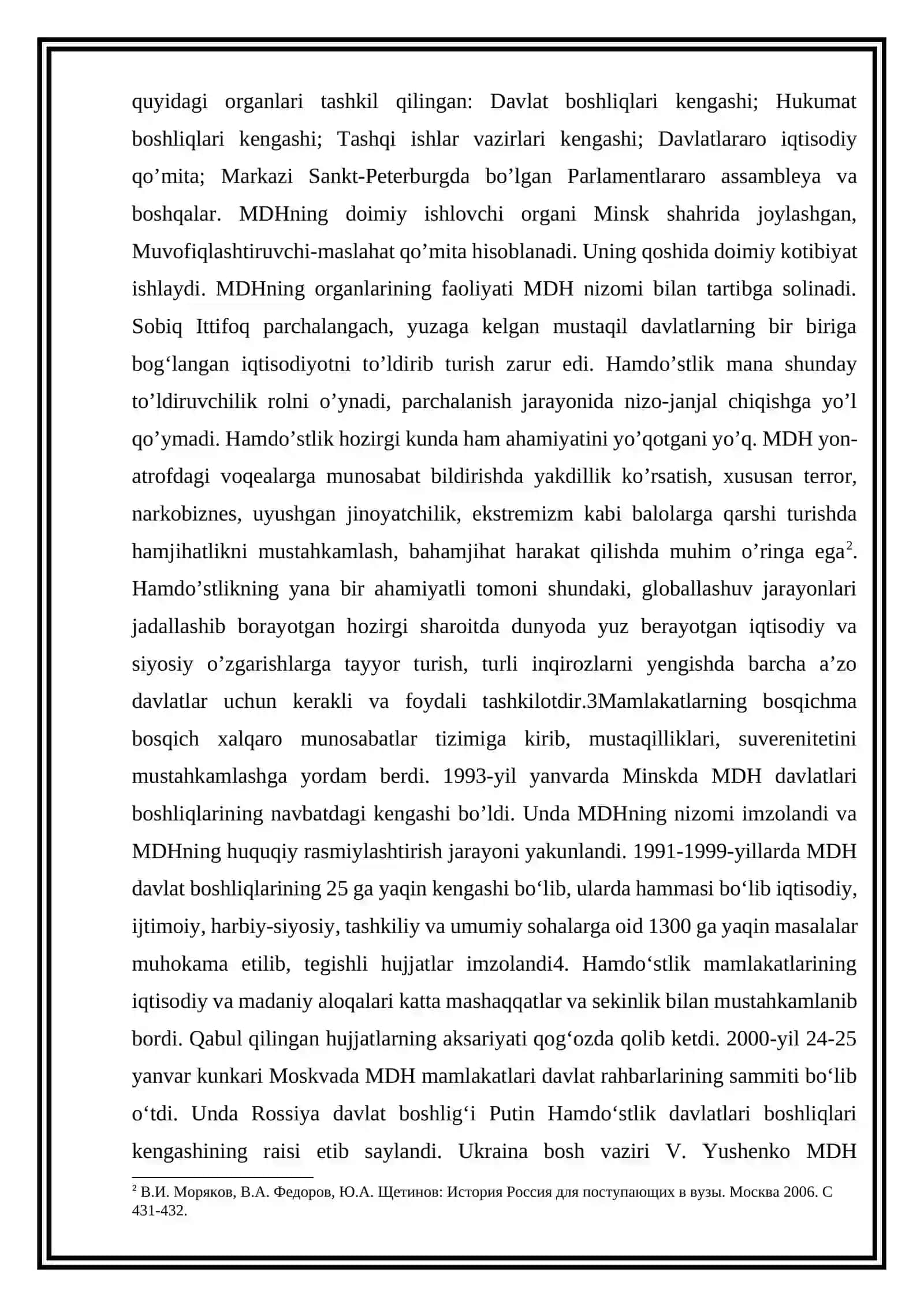 Mustaqil davlatlar hamdo‘stligi va uning faoliyati 4