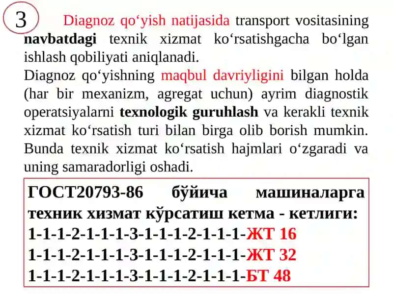 DIAGNOSTIKA NATIJALARIGA KO’RA MASHINALARNING TEXNIK HOLATINI BOSHQARISH 4