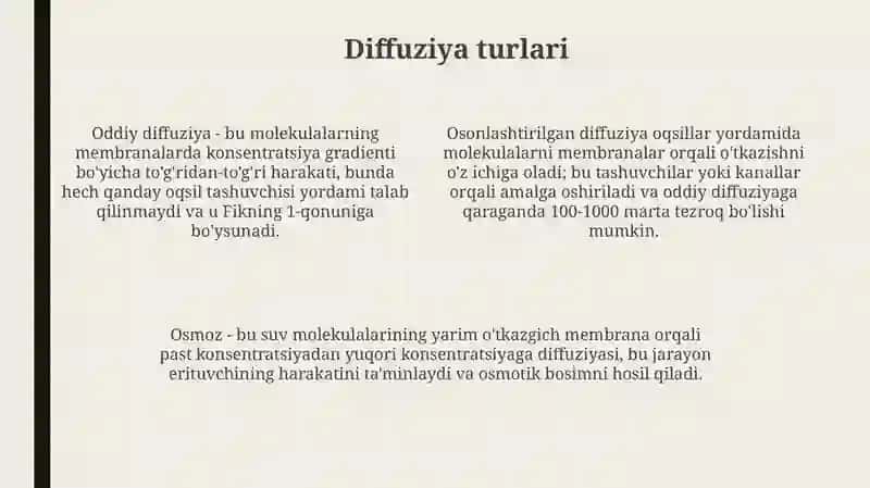 Diffuziya: Turlari, Mexanizmlari va Qonuniyatlari 4