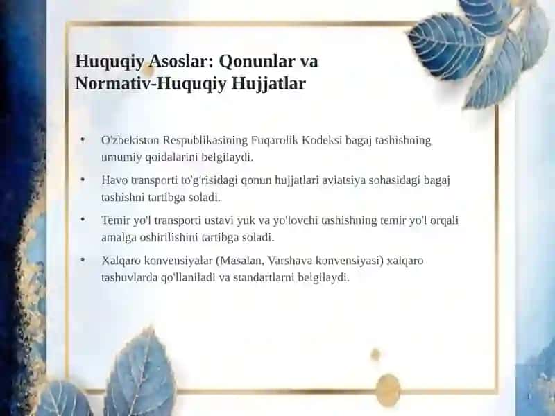 Bagaj va Yuk Tashish Shartnomasi 4