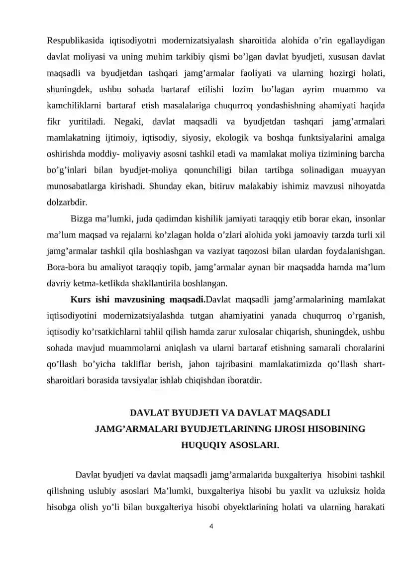 Davlat byudjeti va davlat maqsadli jamg’armalari byudjeti ijrosi hisobining tashkiliy - uslubiy jihatlari 4